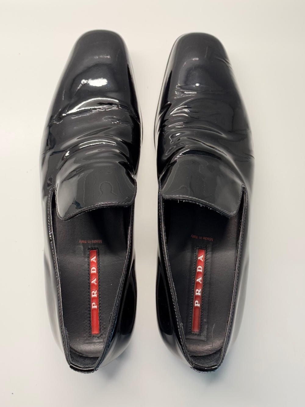 Prada Patent Leather Black Slip-On Loafers